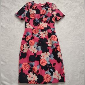 J Crew peony floral short sleeves cocktail dress